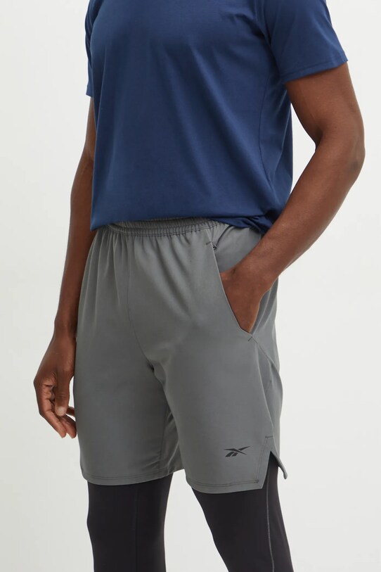 Reebok pantaloni scurți de antrenament Strength 4.0 panza gri 100205357