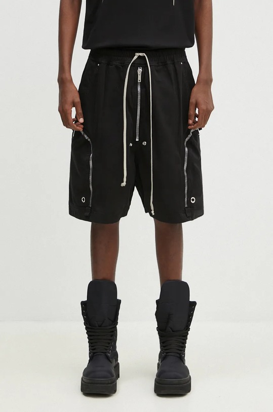 Rick Owens cotton shorts Bauhaus fabric black DU02D2389.TW