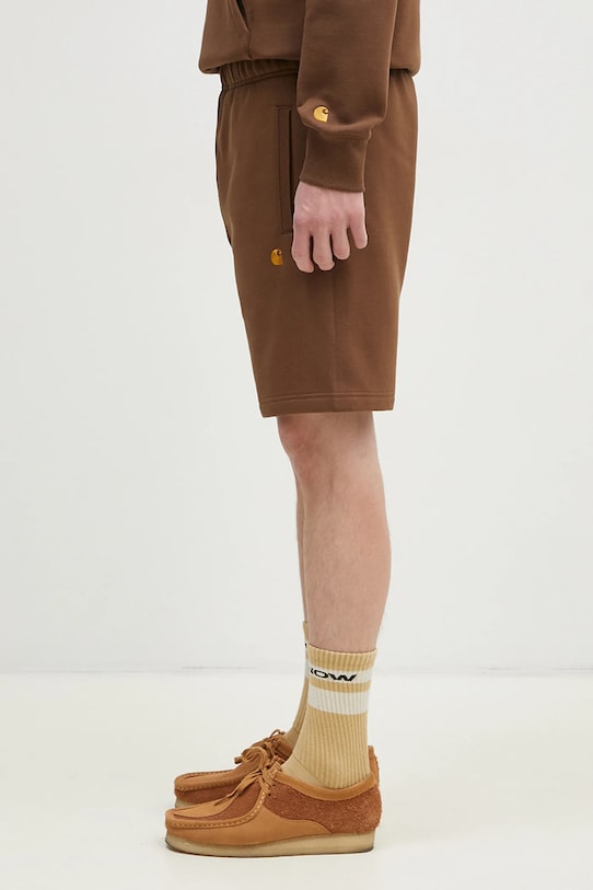 Carhartt WIP shorts Chase Sweat Short I033669.218XX brown AW24