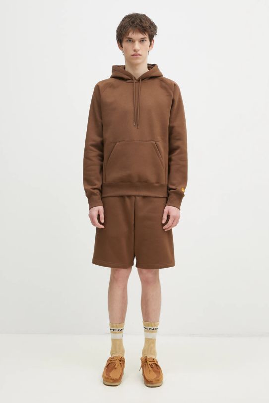 Carhartt WIP shorts Chase Sweat Short I033669.218XX brown