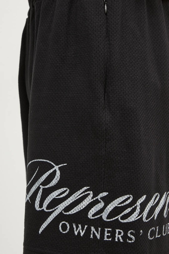 Bavlněné šortky Represent Represent Owners Club Script Mesh Shorts černá OCM41247.001