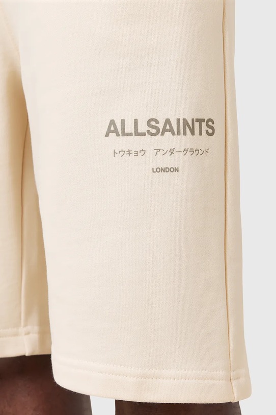 AllSaints pamut rövidnadrág UNDRGRND SWEATSHORT bézs M002TC
