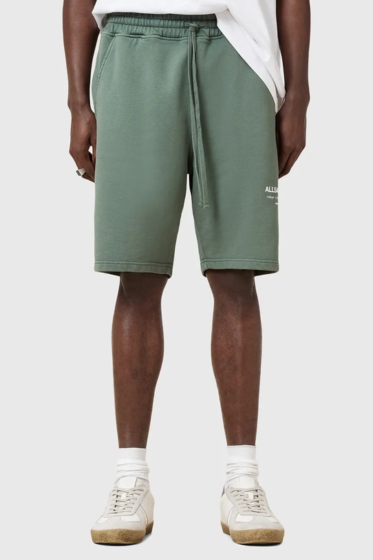 Bavlnené šortky AllSaints UNDRGRND SWEATSHORT M002TC zelená SS25