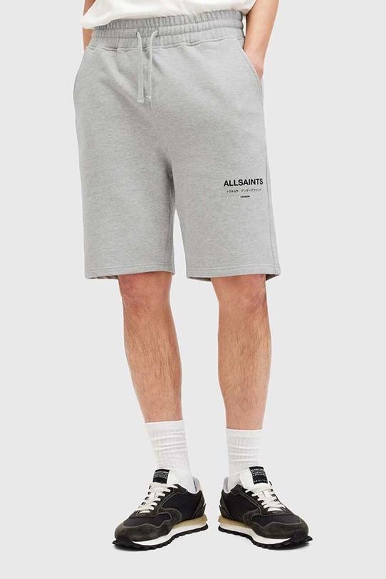 Бавовняні шорти AllSaints UNDRGRND SWEATSHORT M002TC сірий SS25