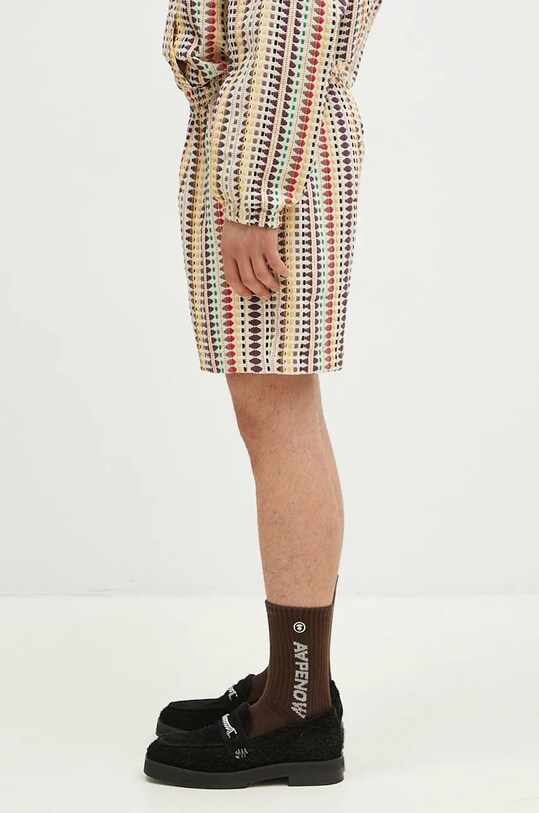PLEASURES szorty bawełniane Stitch Shorts P24F053 beżowy AW24