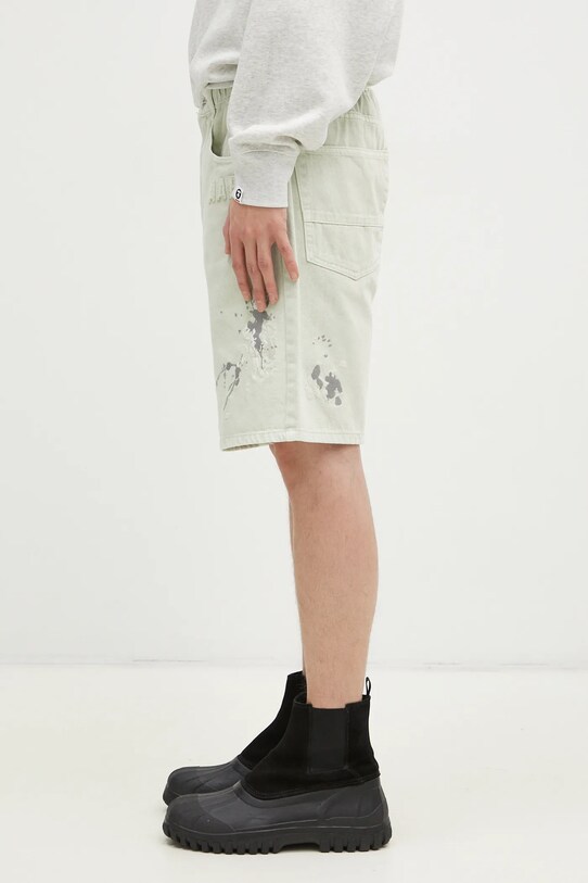 AAPE pantaloni scurți din denim AAPSPMA688XXM verde AW24