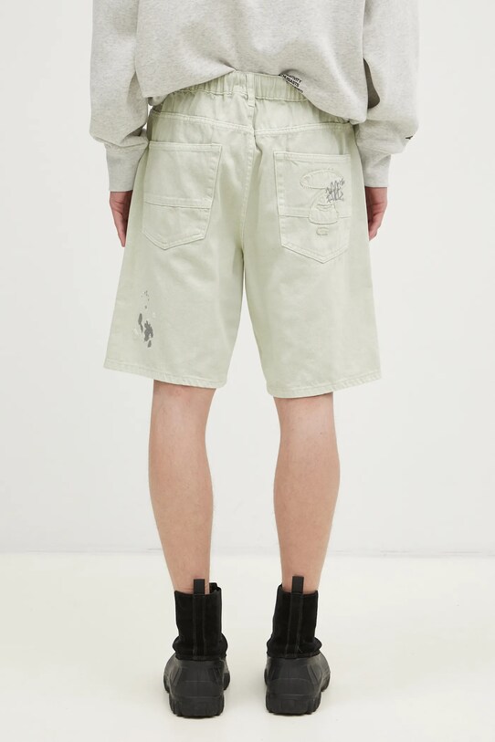 Îmbrăcăminte AAPE pantaloni scurți din denim AAPSPMA688XXM verde