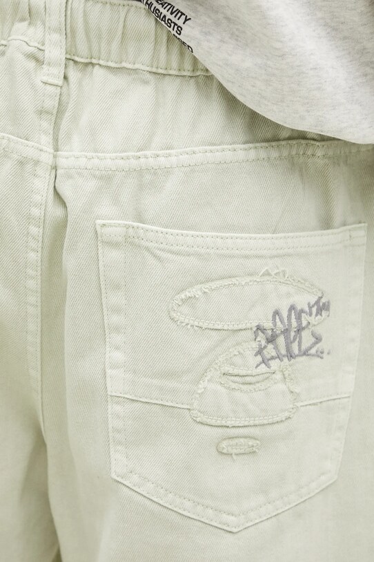 AAPE pantaloni scurți din denim verde AAPSPMA688XXM