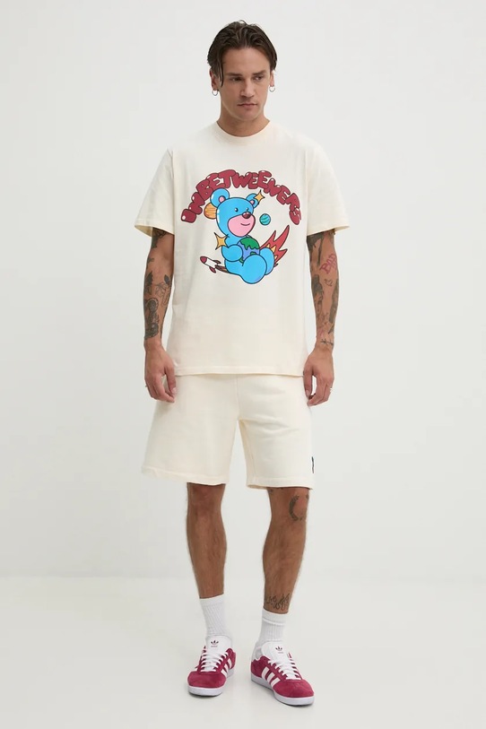 Bavlněné šortky Inbetweeners F4TWUABE050 béžová AW24