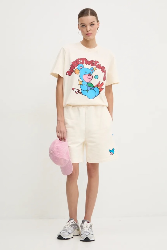 Oblečení Bavlněné šortky Inbetweeners F4TWUABE050 béžová