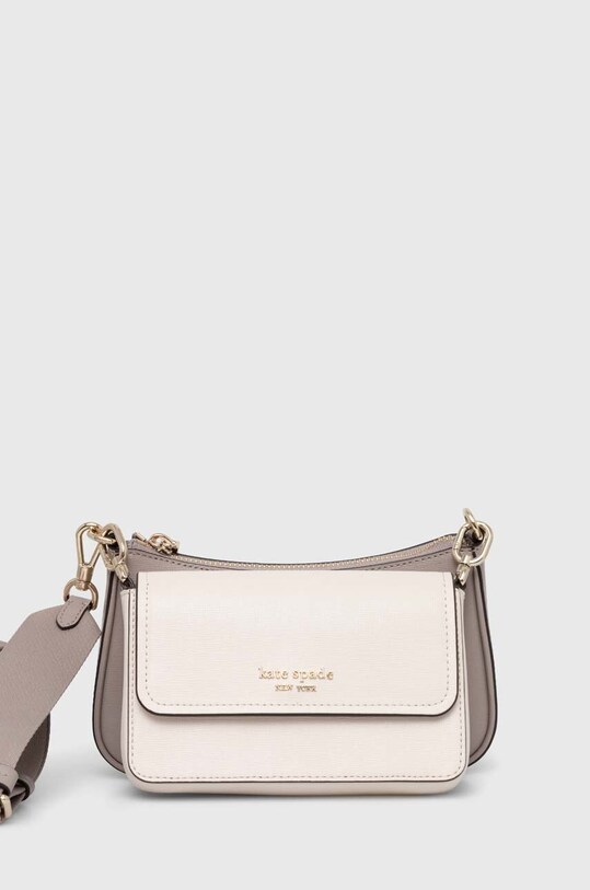 Δερμάτινη τσάντα Kate Spade λείο δέρμα μπεζ KD051