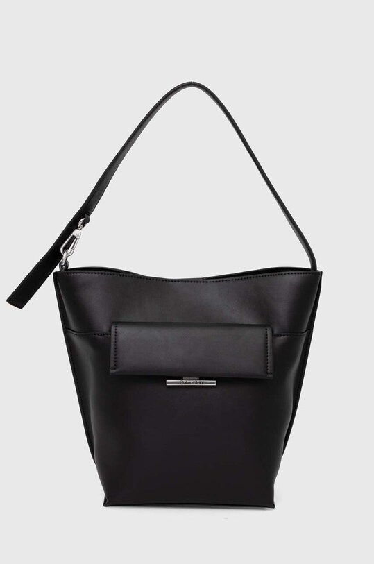 Kabelka Calvin Klein imitácia kože čierna K60K612109
