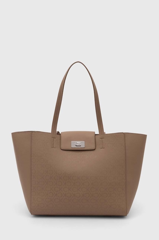 Calvin Klein torebka mieści A4 beżowy K60K612147