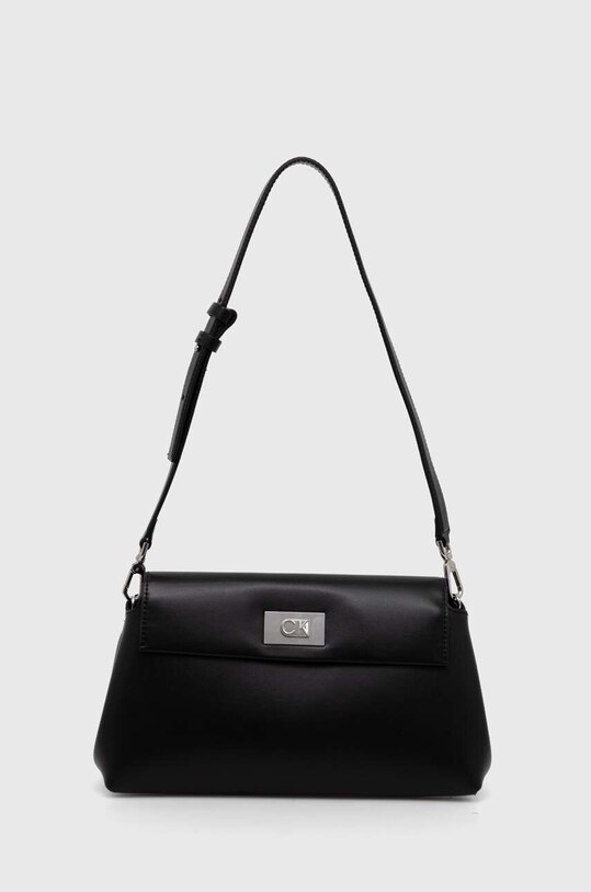 Kabelka Calvin Klein imitácia kože čierna K60K612150