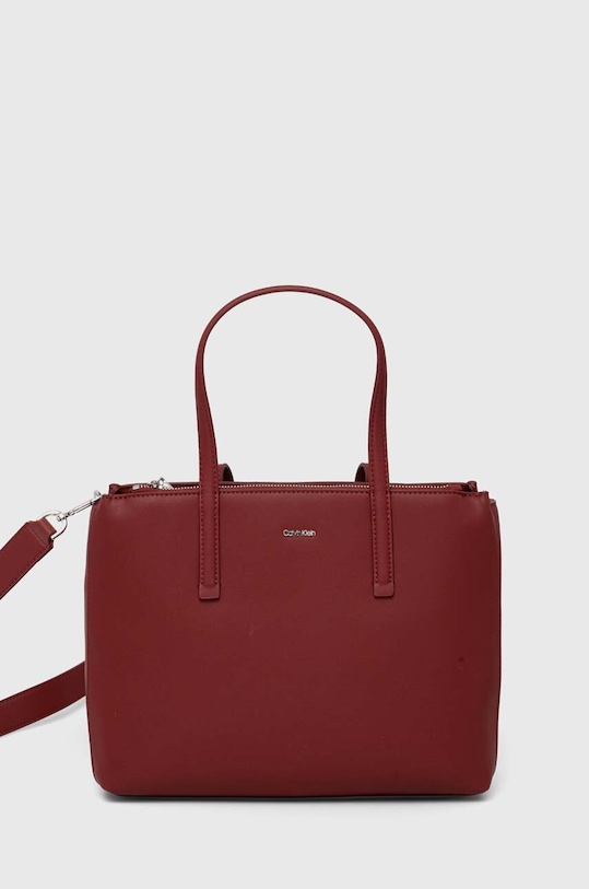 Kabelka Calvin Klein imitácia kože červená K60K612279