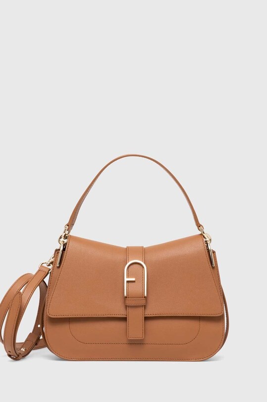 Kožna torba Furla bez uzorka bež WB00996.BX2045.RY000