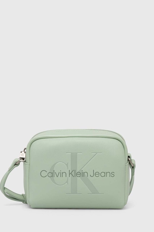 Τσάντα Calvin Klein Jeans απομίμηση λείου δέρματος πράσινο K60K612220