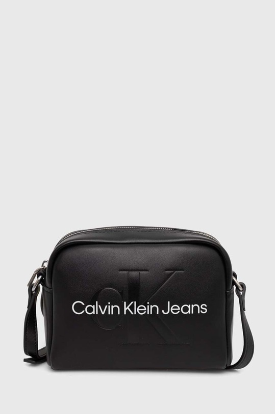 Τσάντα Calvin Klein Jeans απομίμηση λείου δέρματος μαύρο K60K612220