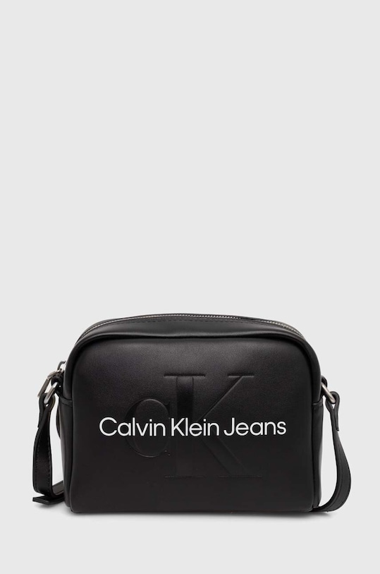 Τσάντα Calvin Klein Jeans απομίμηση λείου δέρματος μαύρο K60K612220