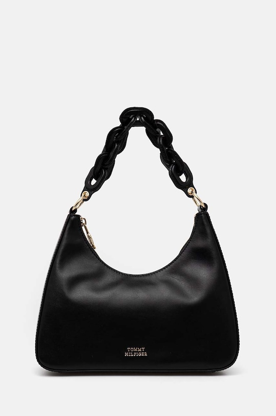Tommy Hilfiger torebka skórzana skóra licowa czarny AW0AW16293