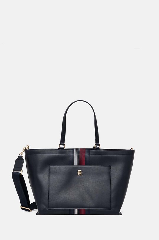 Torba Tommy Hilfiger bez uzorka mornarsko plava AW0AW16704