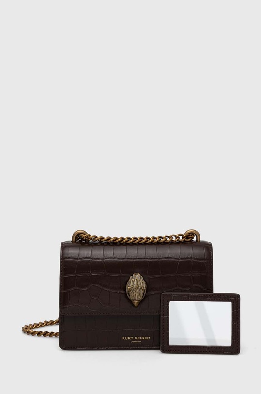 Шкіряна сумочка Kurt Geiger London SHOREDITCH SM CROSS BODY аплікація коричневий 9540531149