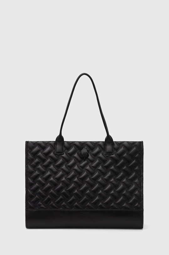 Kožená kabelka Kurt Geiger London KENSINGTON SQ TOTE DR usňová koža čierna 2712400109