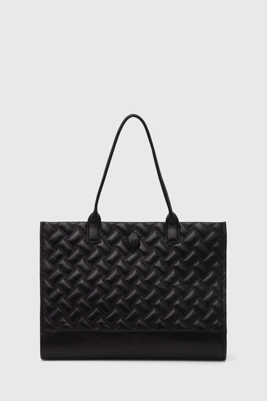 Kurt Geiger London torebka skórzana KENSINGTON SQ TOTE DR skóra licowa czarny 2712400109