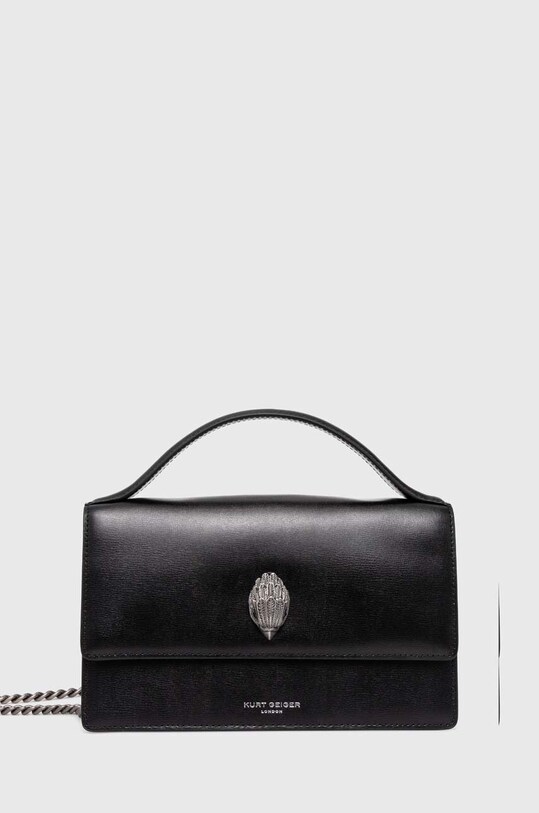 Kožená kabelka Kurt Geiger London BOND TOP HANDLE BAG usňová koža čierna 2735500109