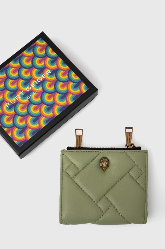 Kurt Geiger London portacarte in pelle KENSINGTON PUFF MN PURSE verde 2710876109