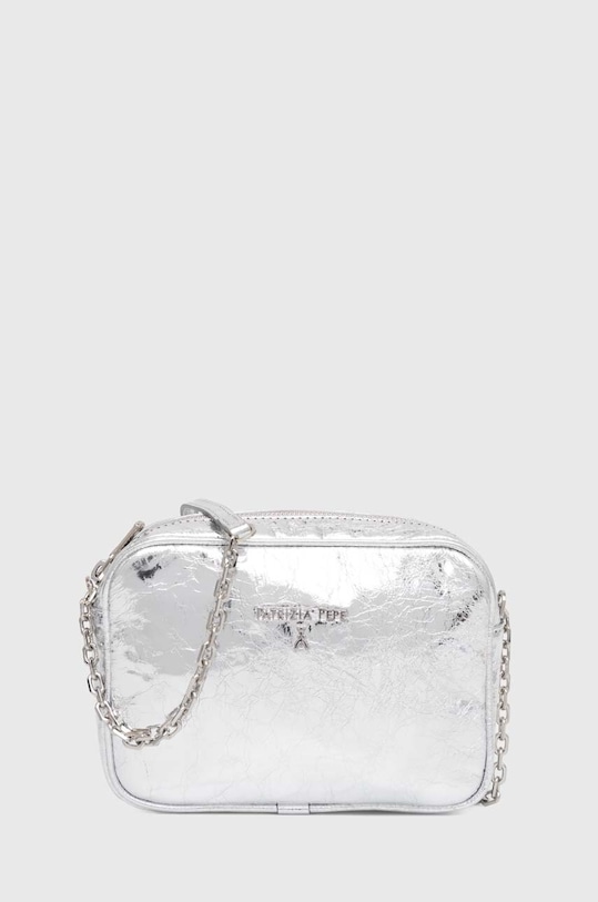 Kožená kabelka Patrizia Pepe přírodní kůže stříbrná 8B0071.L112