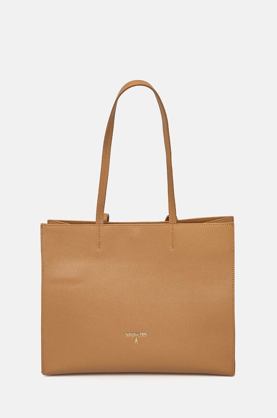 Patrizia Pepe torebka skórzana skóra licowa beżowy 8BA172.L001
