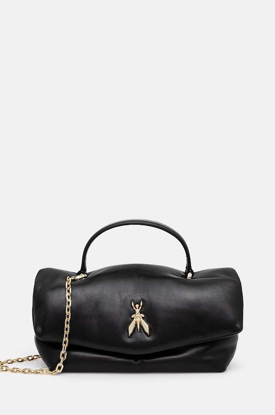 Δερμάτινη τσάντα Patrizia Pepe λείο δέρμα μαύρο 8B0201.L113