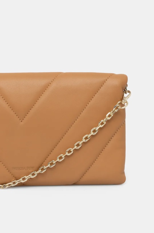 Шкіряна сумка Patrizia Pepe бежевий 8B0207.L006