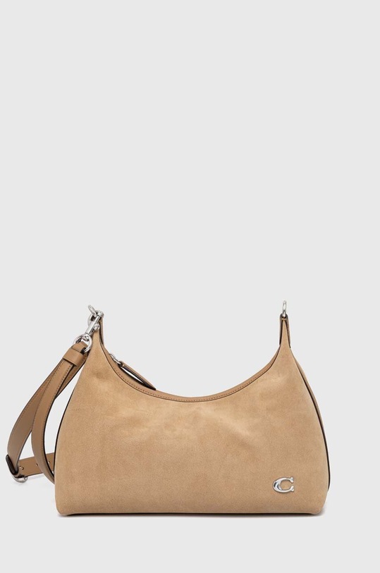 Coach torebka zamszowa Juliet skóra licowa beżowy CR670