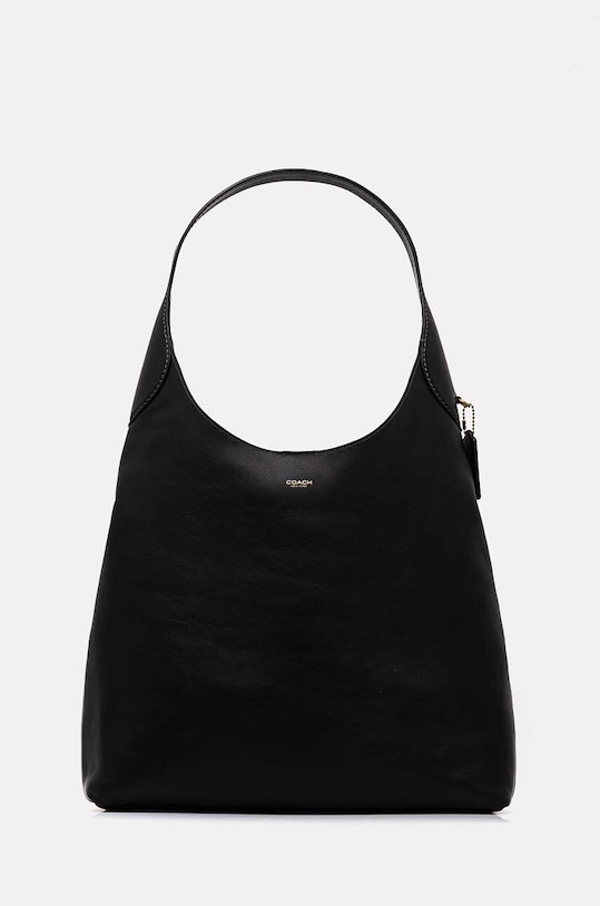 Coach poseta de piele uni negru CU044