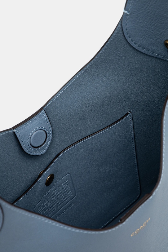 Kožená kabelka Coach CU068 modrá