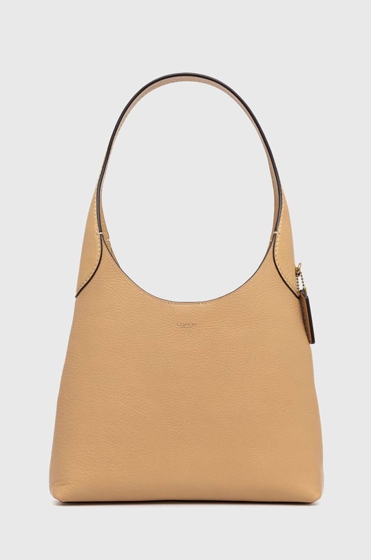 Kožená kabelka Coach přírodní kůže žlutá CU068