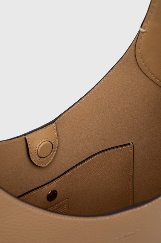 Kožená kabelka Coach žlutá CU068