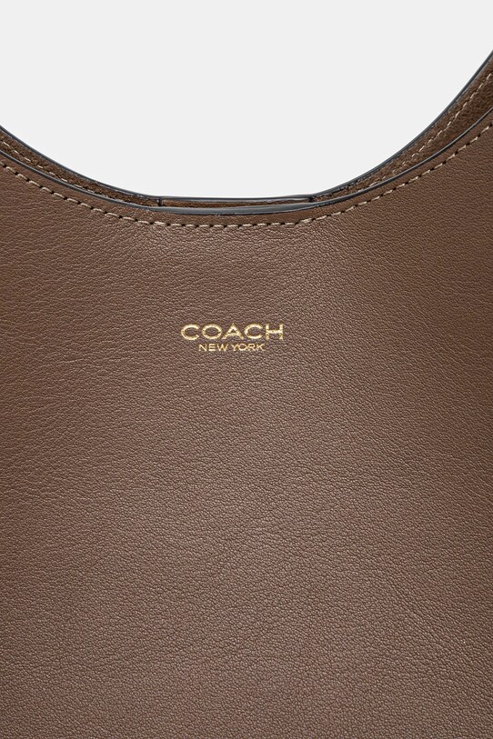 Kožená kabelka Coach hnedá CU068