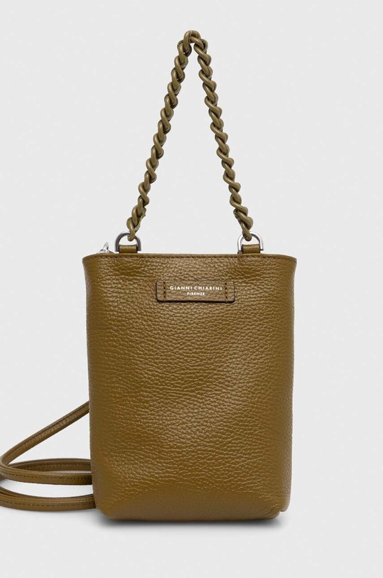 Шкіряна сумочка Gianni Chiarini CAMILLA лицьова шкіра зелений BS.9590/COMM.GRN