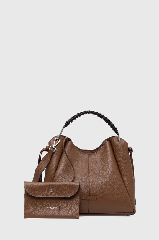 Kožna torba Gianni Chiarini ERA bez uzorka smeđa BS.10810.TKLSD