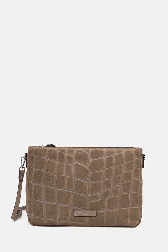 Gianni Chiarini torebka zamszowa NORA POUCH nie mieści A4 zielony BS.10225.CM.PL