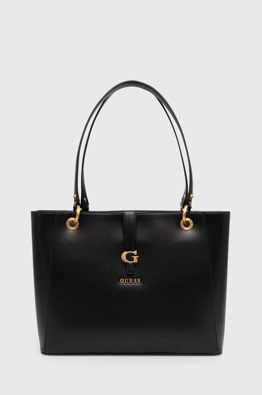 Τσάντα Guess KUBA απομίμηση λείου δέρματος μαύρο HWVA93.29250