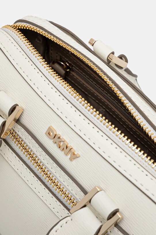 Δερμάτινη τσάντα Dkny R42DKE19 μπεζ