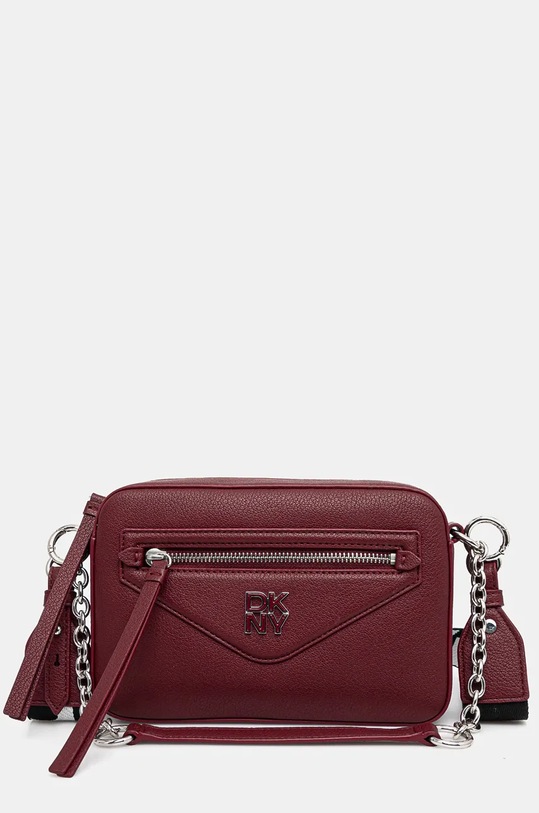 Шкіряна сумочка Dkny лицьова шкіра бордо R42ELF44