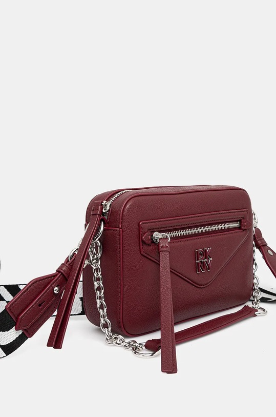 Шкіряна сумочка Dkny R42ELF44 бордо AW24
