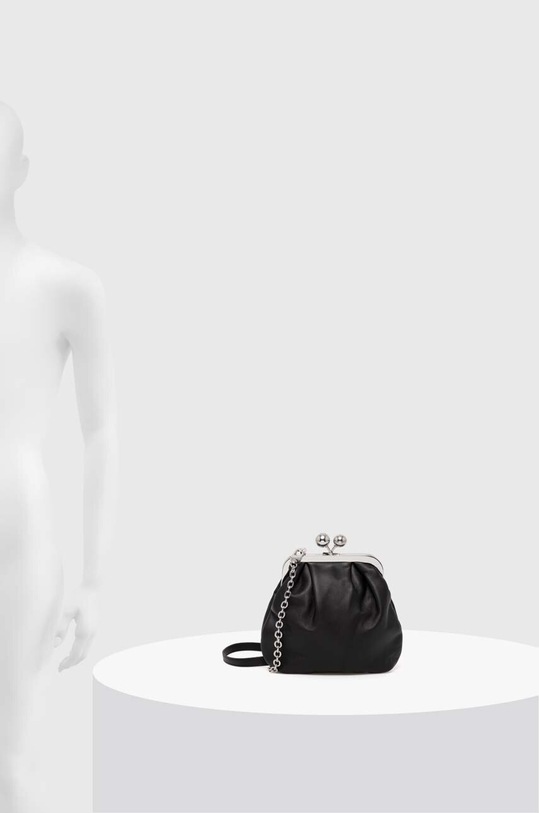 Δερμάτινη τσάντα ώμου Weekend Max Mara 2425516084600 μαύρο
