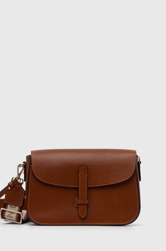 Weekend Max Mara borsa a mano in pelle pelle fiore marrone 2425516174600