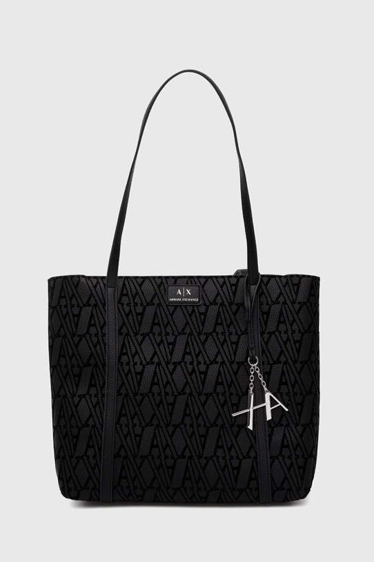 Torba Armani Exchange imitacija zrnate kože crna 942930.4F711